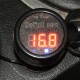 Digitální LED Voltmetr (3 v 1) 12 V/24 V, USB nabíječka 5 V 2,1 A a teploměr.