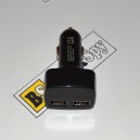 Digitální LED Voltmetr (4 v 1) 12 V, 2 X USB nabíječka 5 V 3,1 A a teploměr.