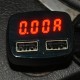 Digitální LED Voltmetr (4 v 1) 12 V, 2 X USB nabíječka 5 V 3,1 A a teploměr.