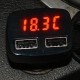 Digitální LED Voltmetr (4 v 1) 12 V, 2 X USB nabíječka 5 V 3,1 A a teploměr.
